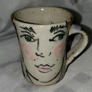 Handpainted Selfridge ceramic signed cappuccino mug.
